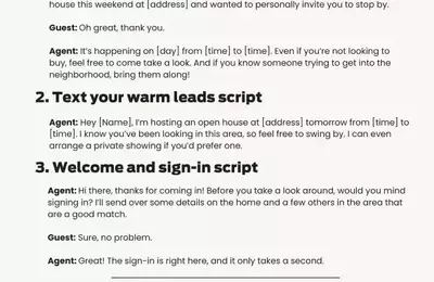 Mastering Open House Conversations: Essential Scripts for Real Estate Agents